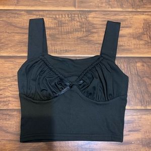 Black tank top with bow